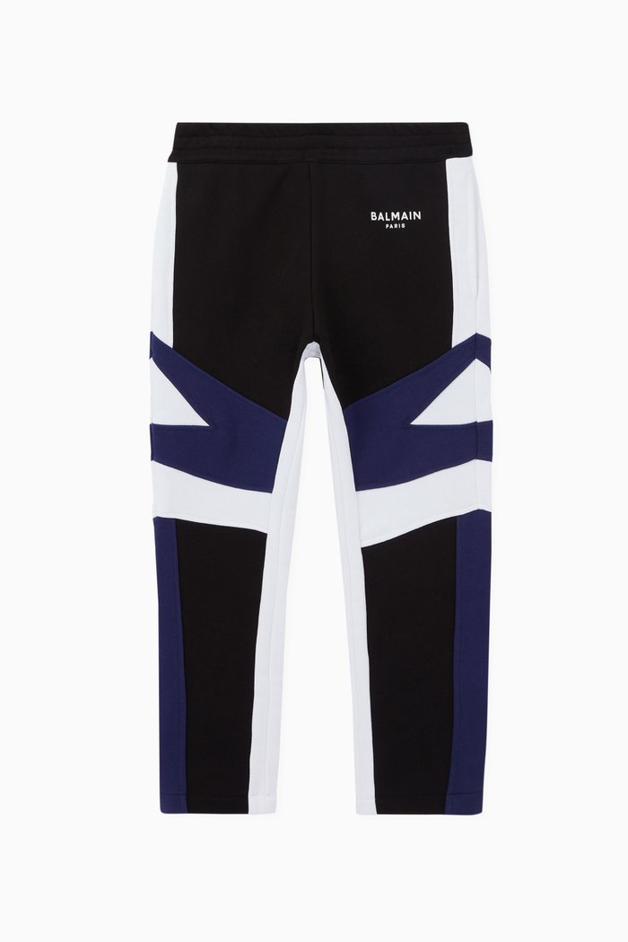 

Logo Paneled Cotton Sweatpants, Black