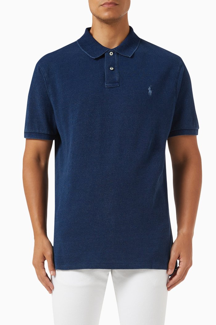 

Polo Shirt in Cotton Piqué, Blue