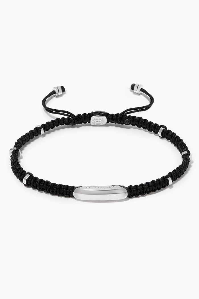 

Baton Bracelet in Macramé & Sterling Silver, Black