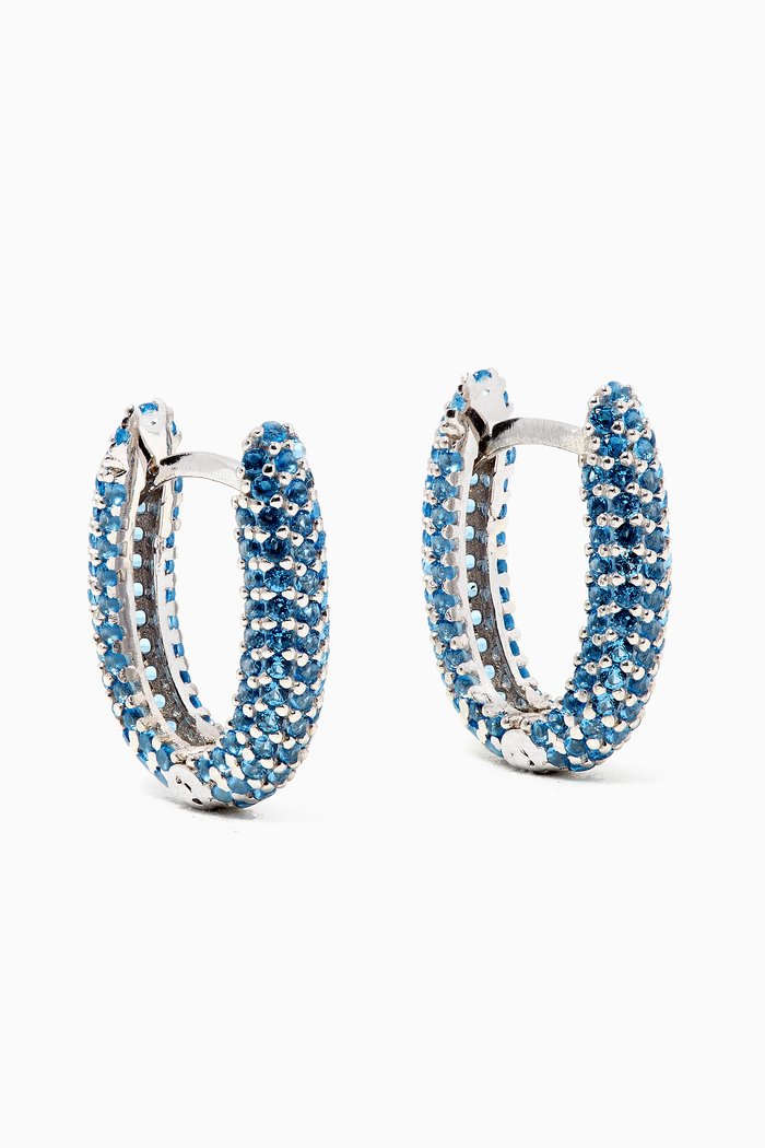 

Hug Me Hoop Earrings, Blue