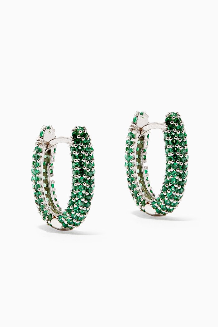 

Hug Me Hoop Earrings, Green