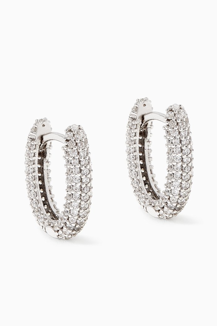 Hug Me Hoop Earrings, Silver