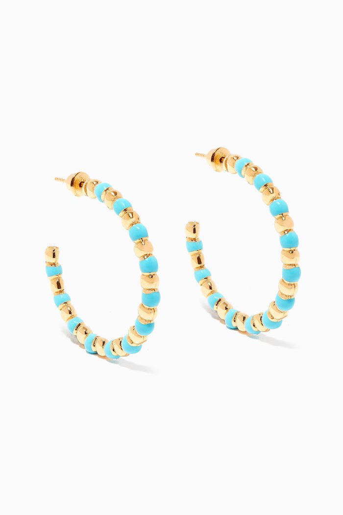 

Sunset Chaser Enamel Hoop Earrings, Blue