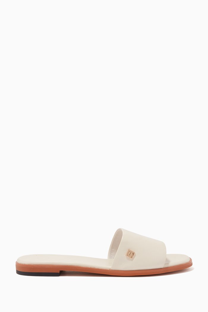 

Gloria Leather Slippers, Neutral