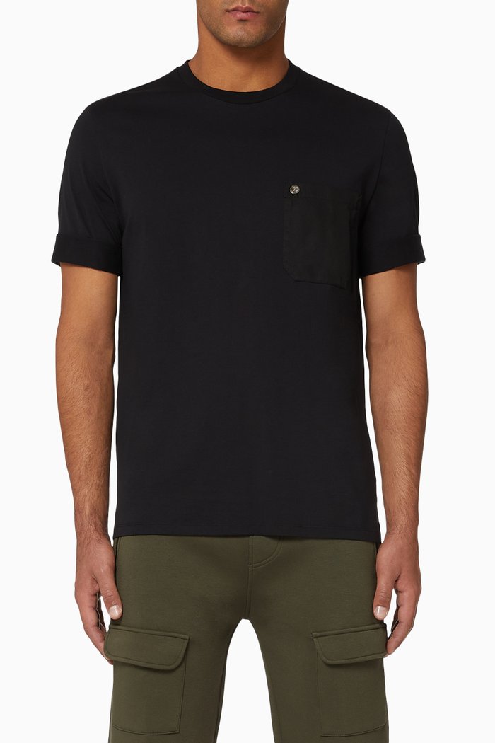 

Travel Inserted Pocket Jersey T-shirt, Black