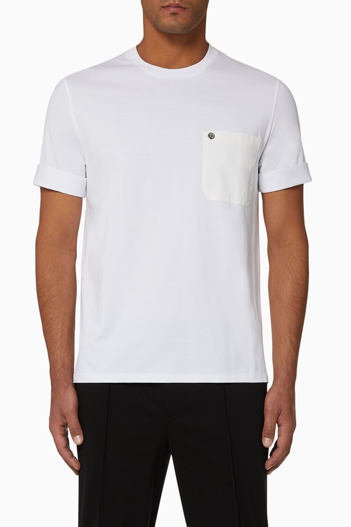 Travel Inserted Pocket Jersey T-shirt, White