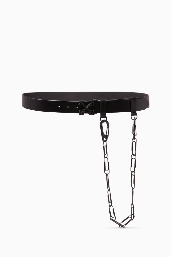 

Chain Arrows Belt in Leather, Black