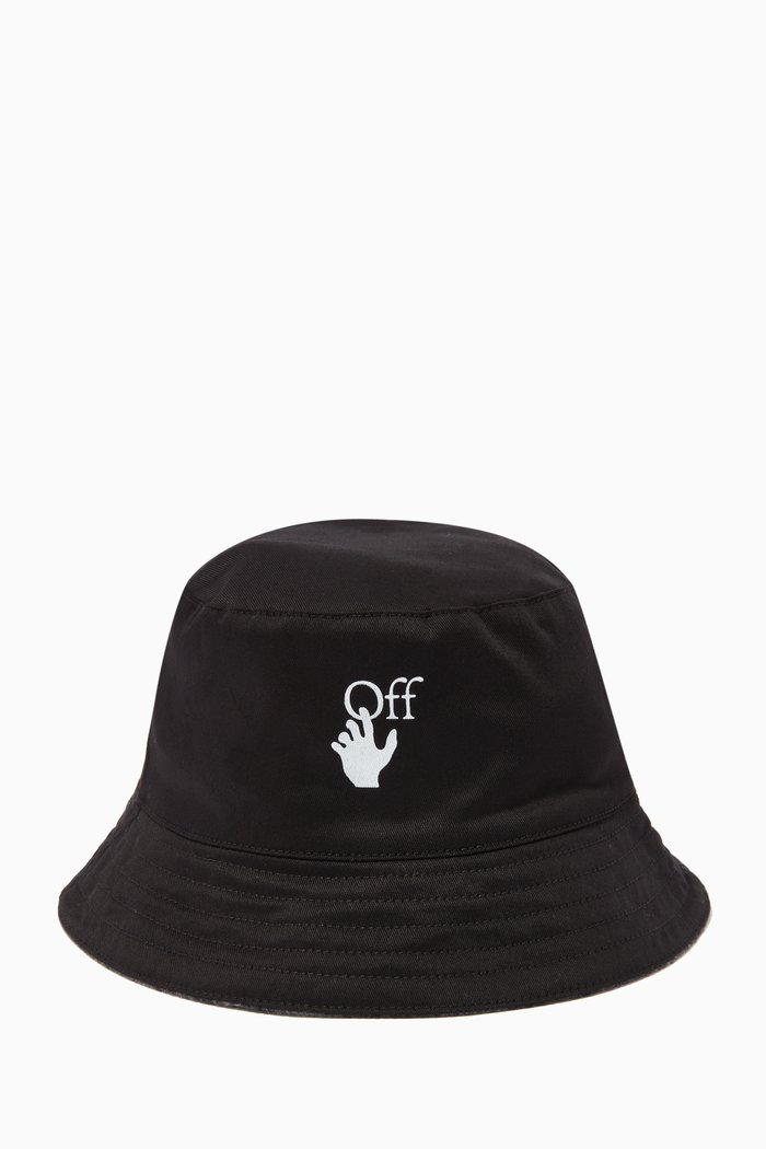 Big Logo Bucket Hat in Cotton, Black