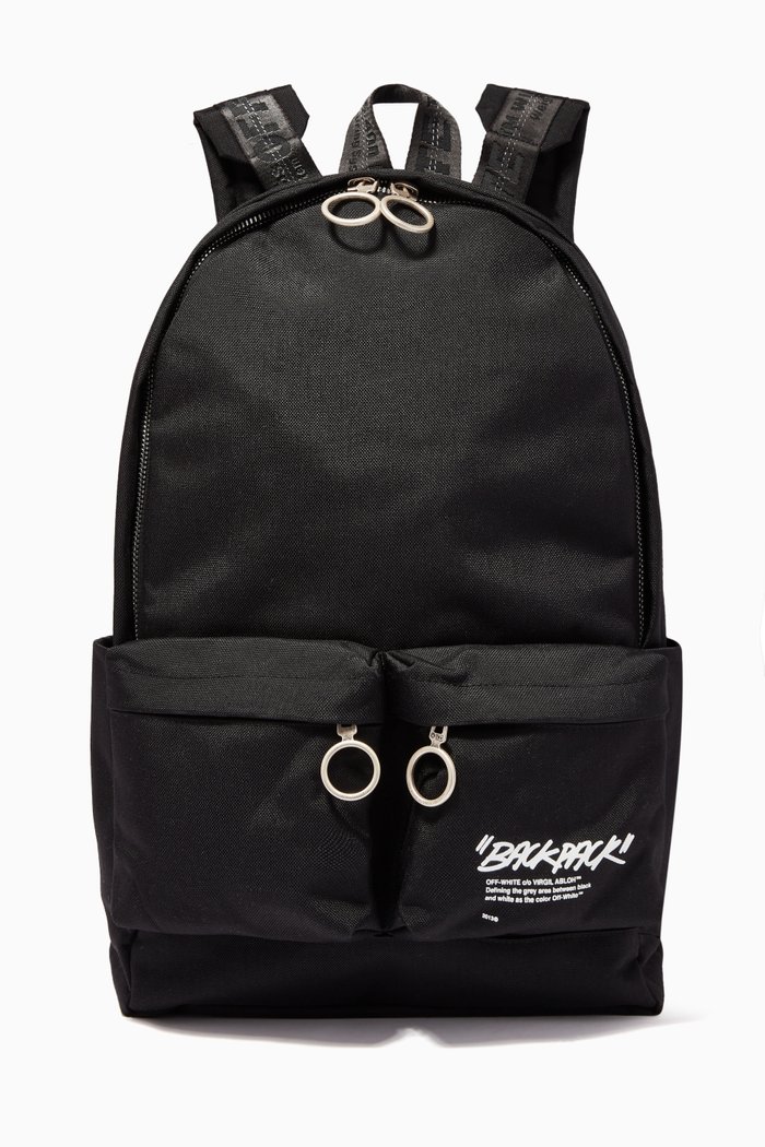 "BACKPACK" Backpack in Canvas, Black