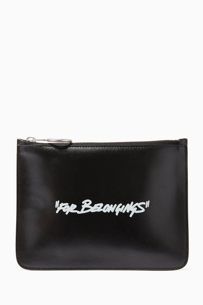 

"FOR BELONGINGS" Pouch in Leather, Black