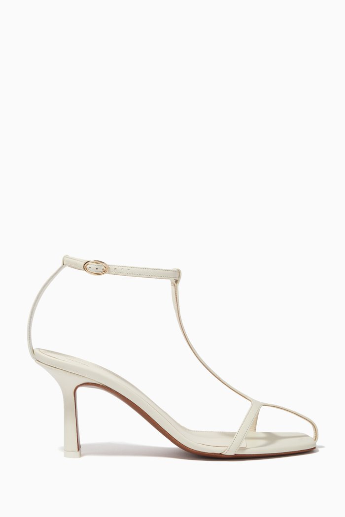 

Jumel 80 T-bar Sandals in Leather, White
