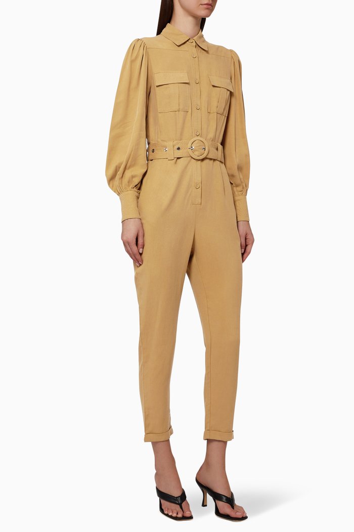 

Illusion Belted Jumpsuit, Green