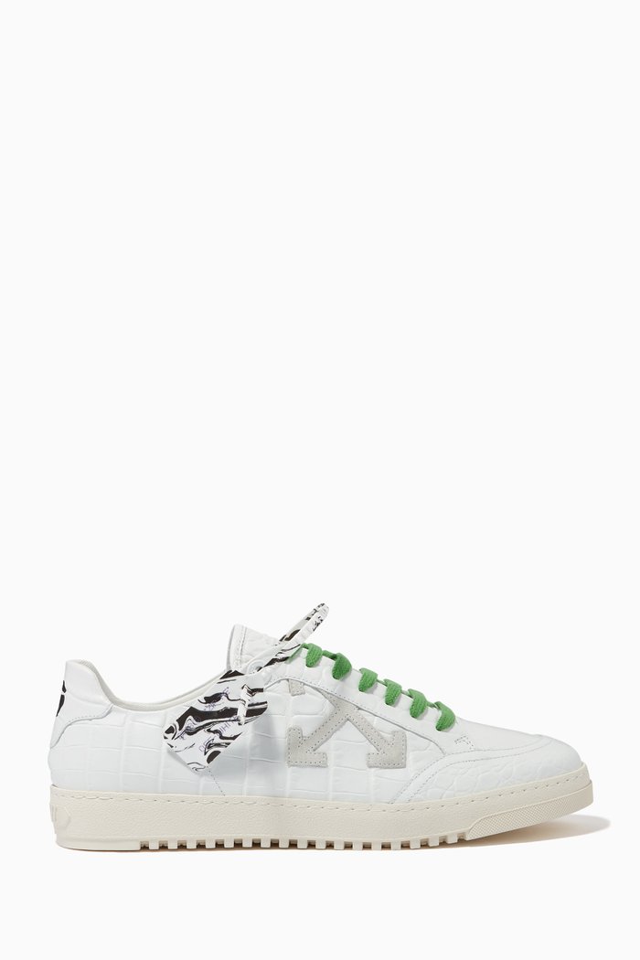 

2.0 Sneakers in Crocodile-Embossed Leather, White