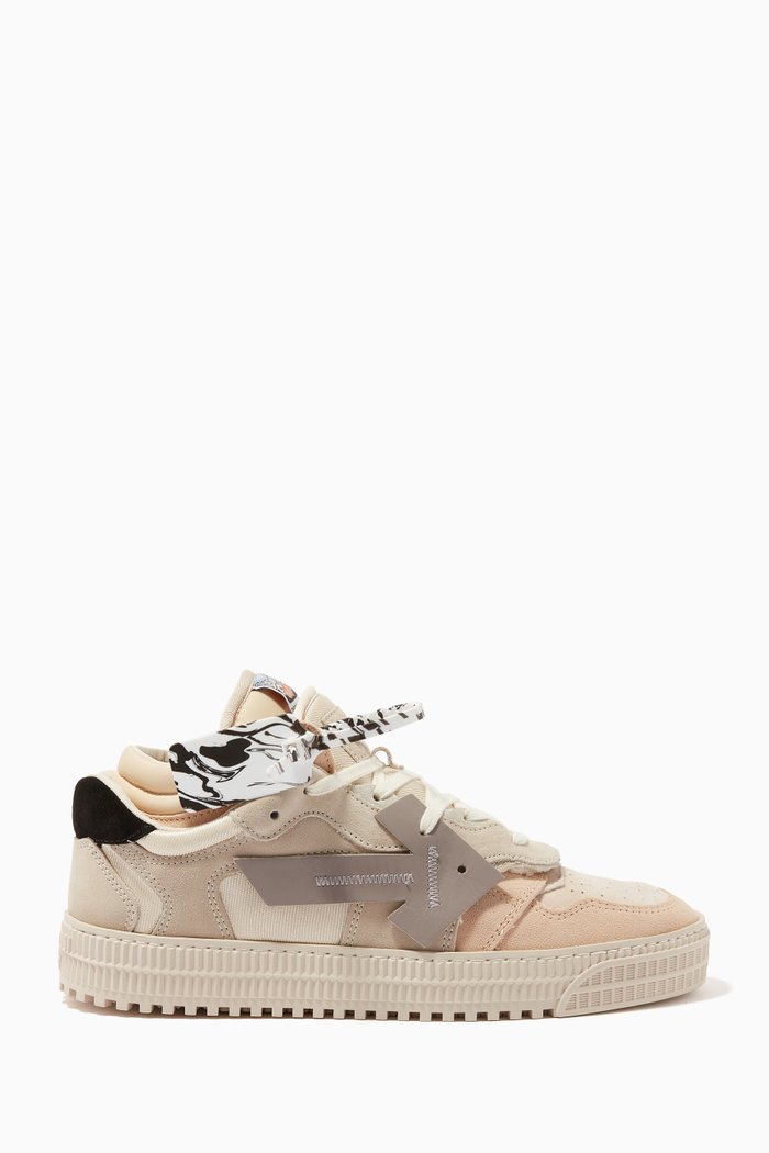 

Off Court Low Sneakers in Leather, Neutral