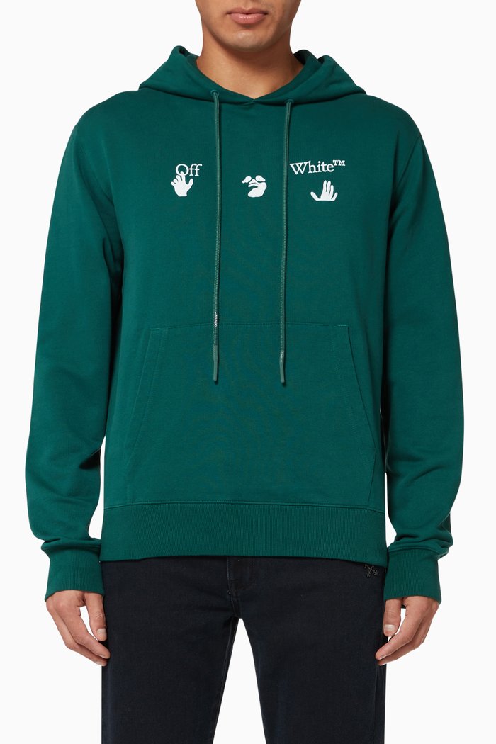 

Big Logo Slim Cotton Hoodie, Green