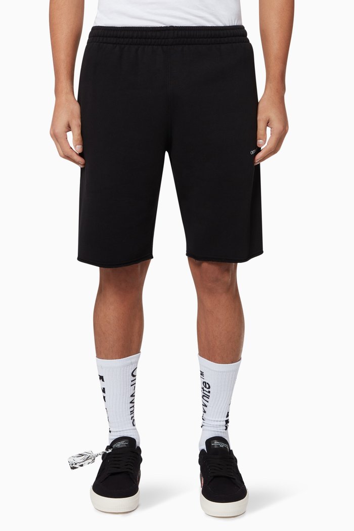 

Stencil Slim Cotton Sweat Shorts, Black