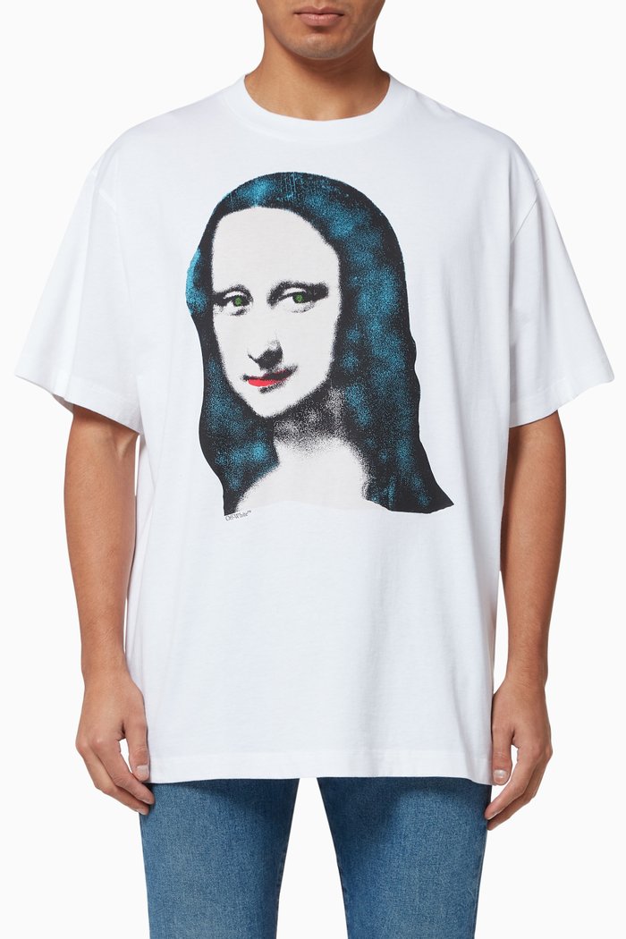 

Mona Lisa Oversized Cotton T-Shirt, White