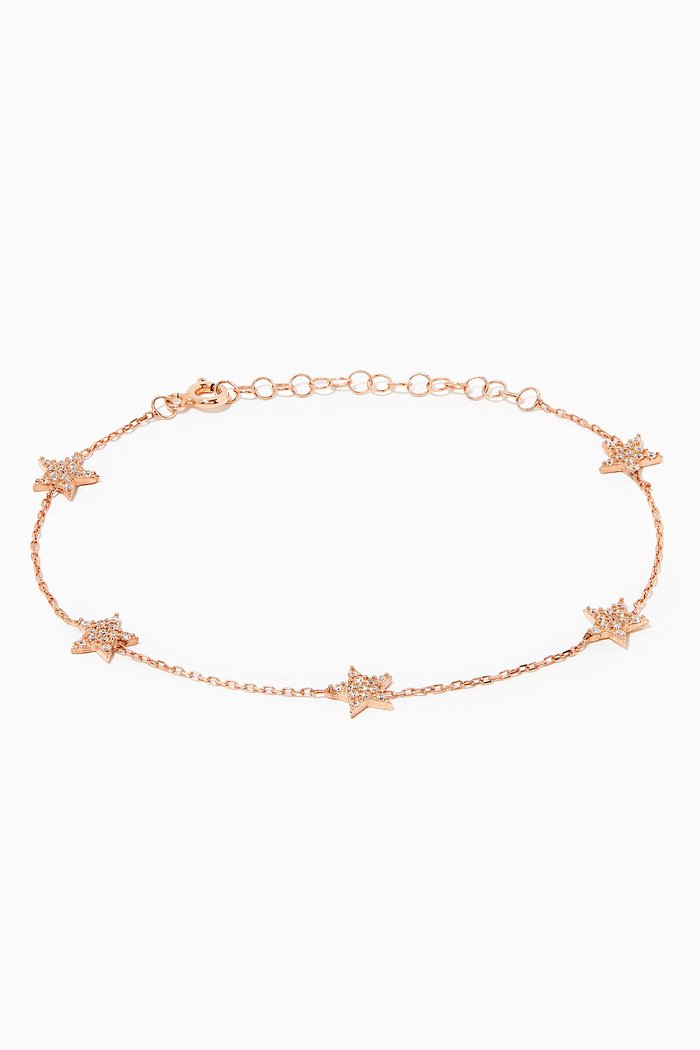 

Multi Star Bracelet in Sterling Silver, Rose gold