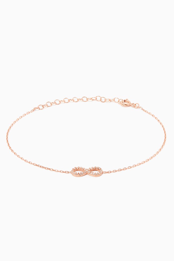 

Infinity Bracelet in Sterling Silver, Rose gold