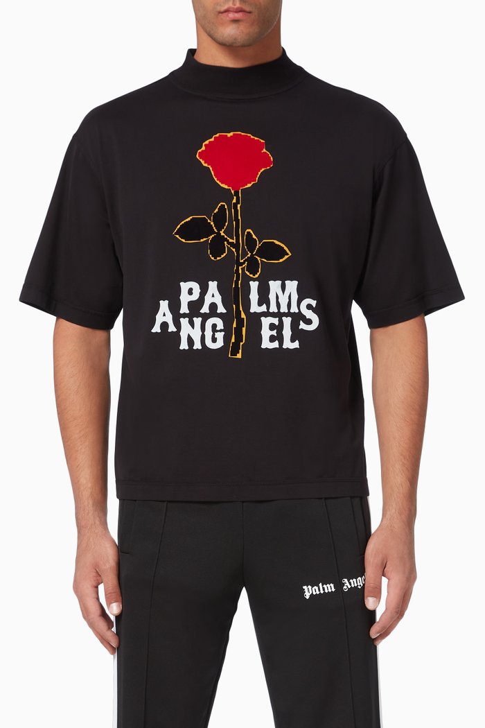 

Rose Print T-Shirt, Black