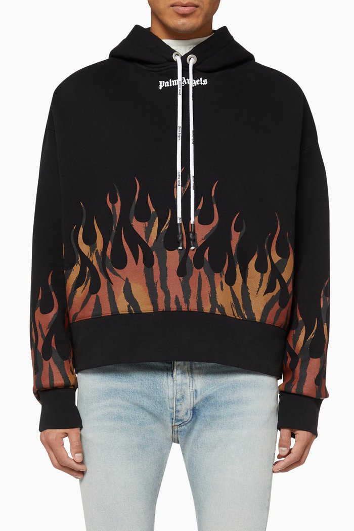

Tiger Flames Hoodie, Black