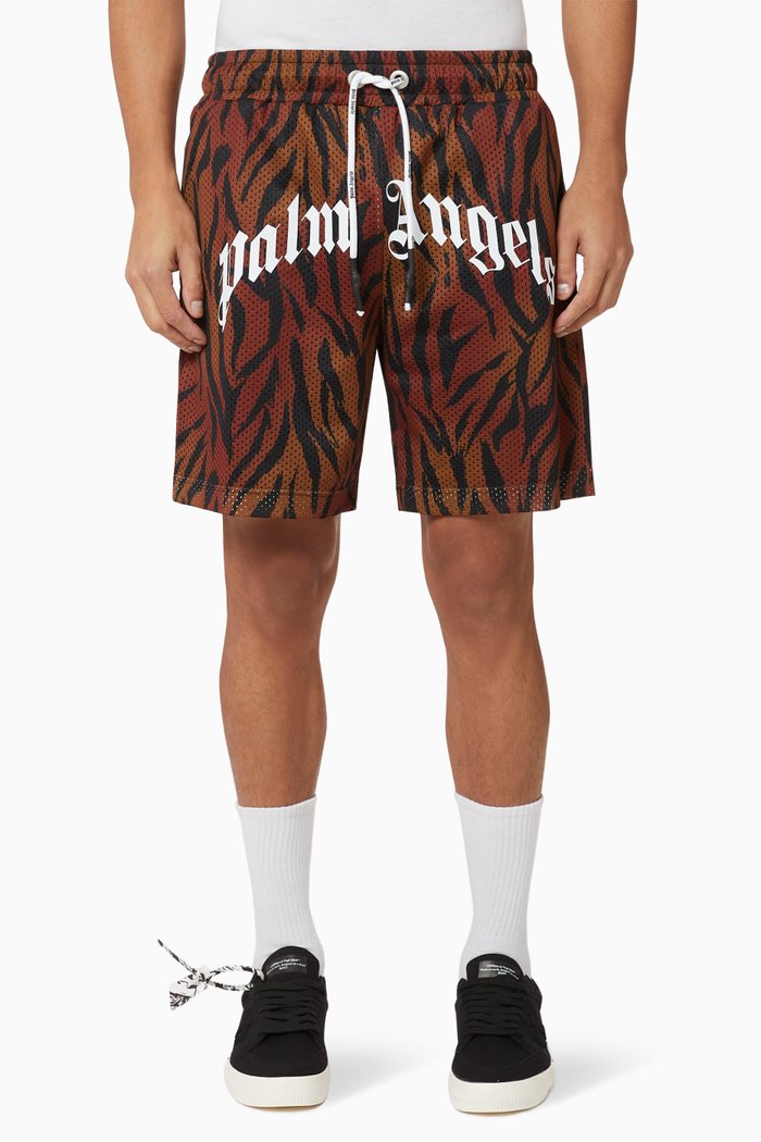 

Logo Tiger Mesh Shorts, Orange