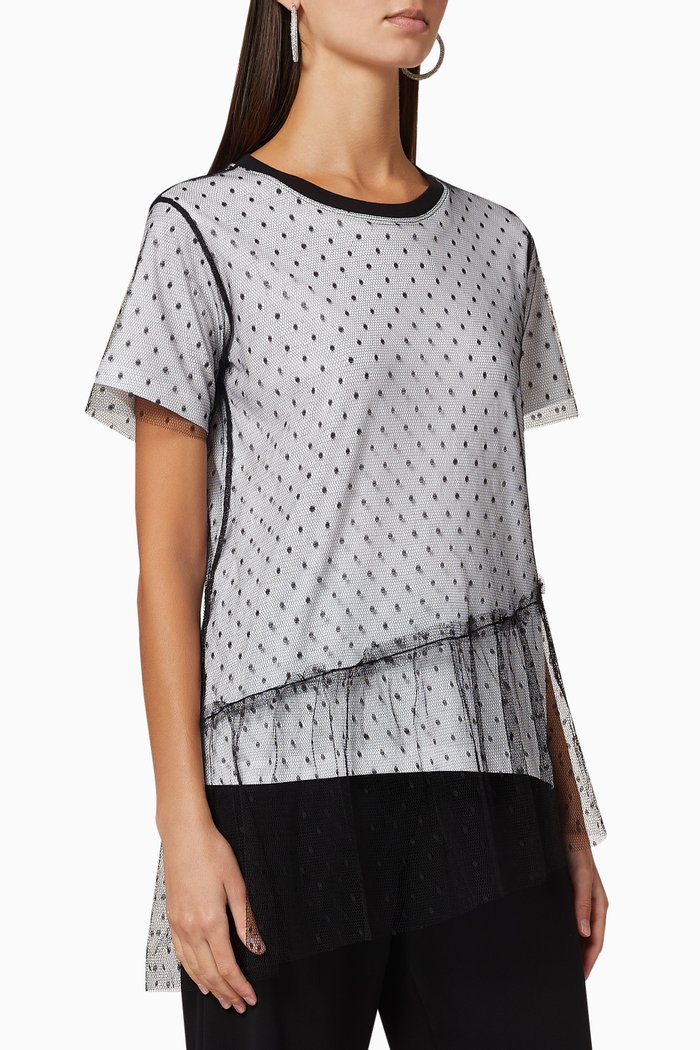 

Tulle Cotton T-Shirt, White