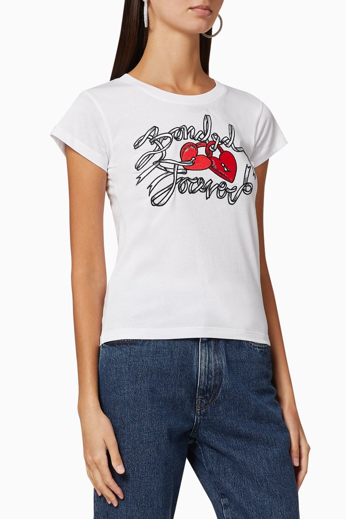 "Bonded Forever" Cotton T-Shirt, White
