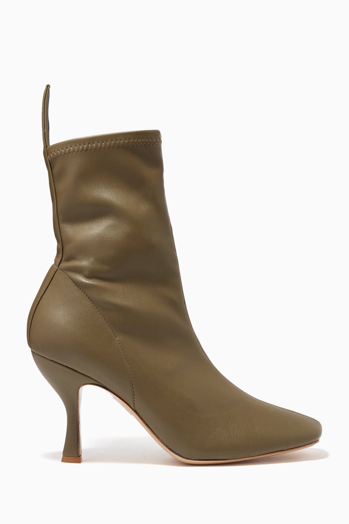 Soraya 80 Boots in Leather, Green