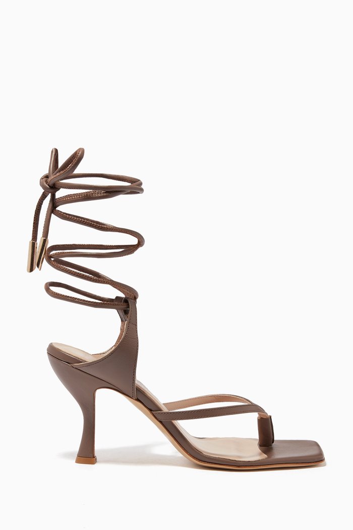 

Donna 80 Thong Sandals in Leather, Brown