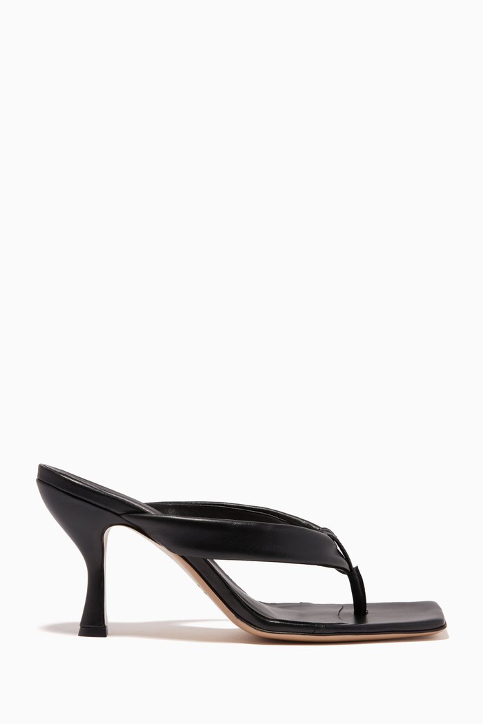

Kim 80 Sandals in Leather, Black