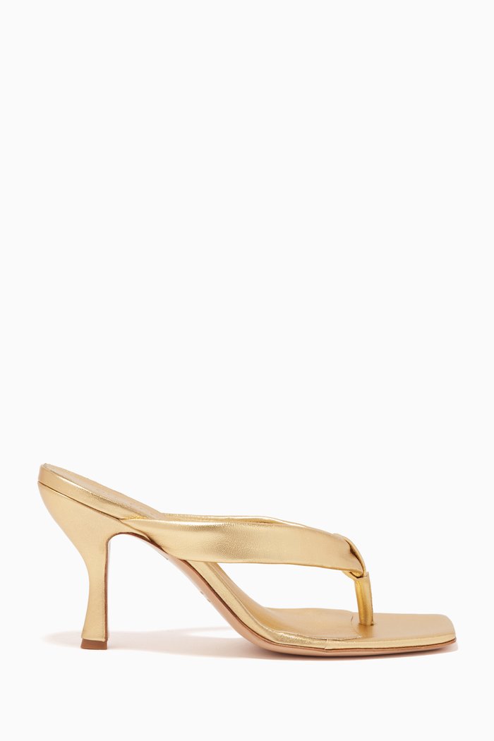 

Kim 80 Sandals in Leather, Gold