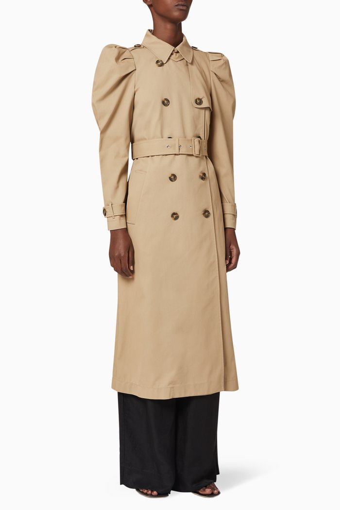 

Gabardine Trench Coat, Neutral