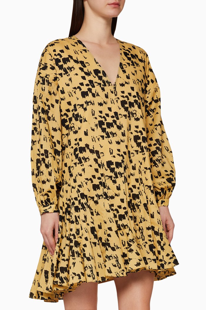 

Peyton Printed Cotton Dress, Yellow