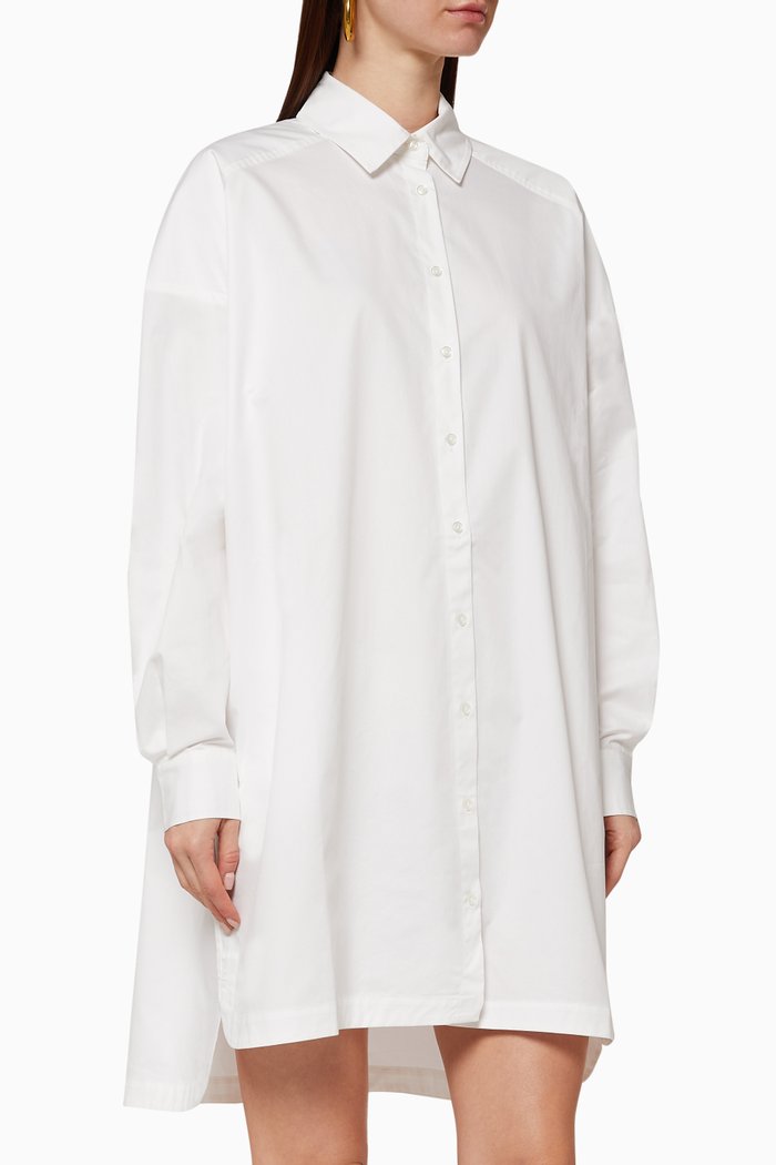 Aubrey Cotton Shirt Dress, White