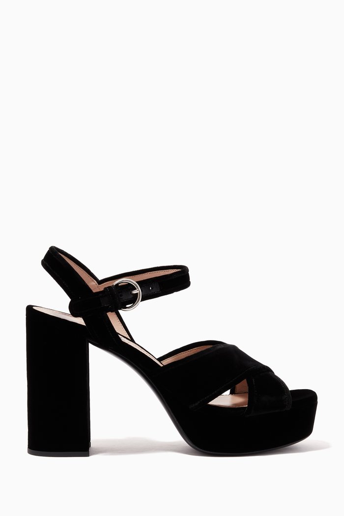 

Platform 105 Sandals in Velvet, Black