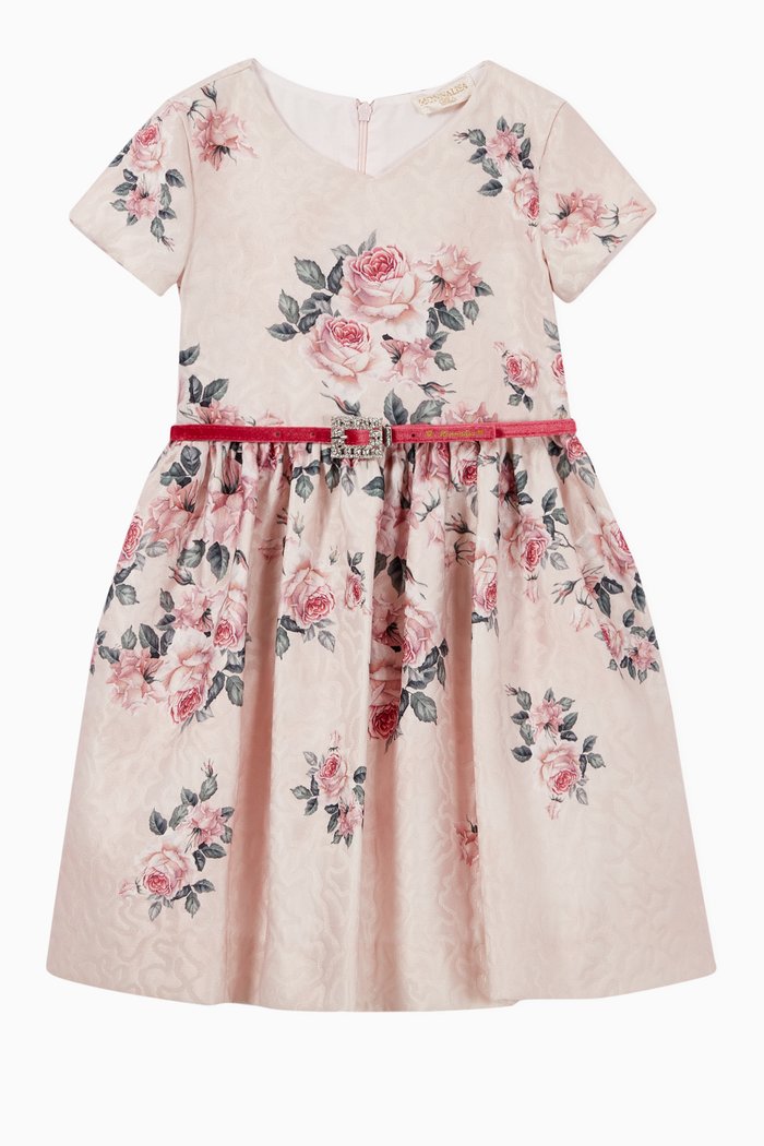 

Belted Floral Dress, Pink