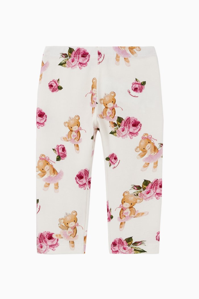 

Floral Jersey Leggings, Pink