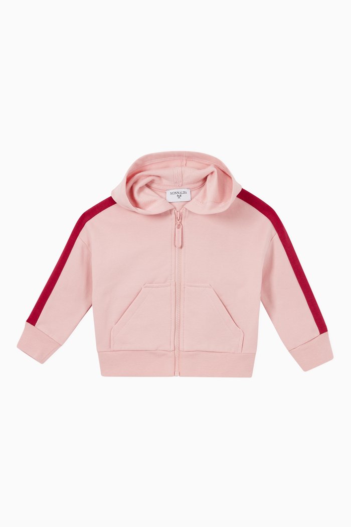 Teddy Fleece Jersey Hoodie, Pink