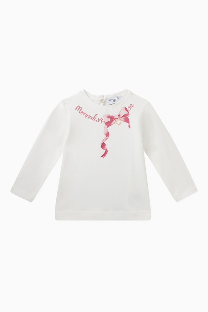 

Bow Print T-Shirt, Neutral