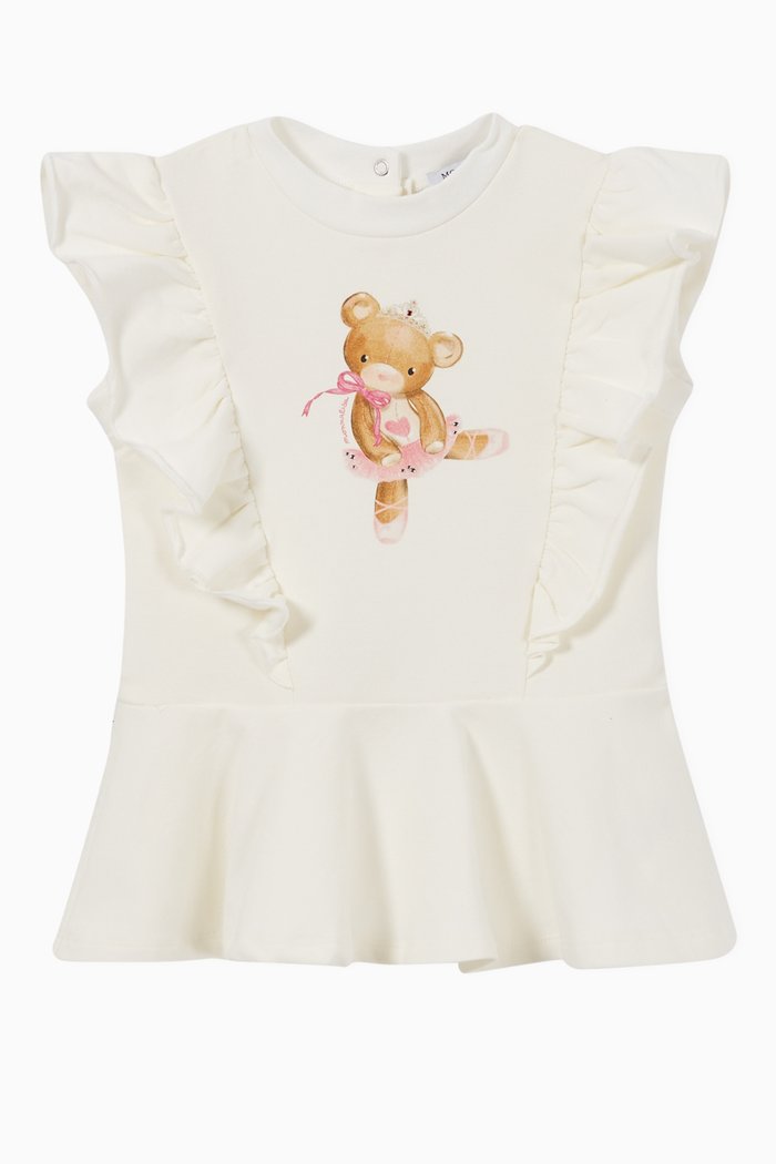 

Teddy Ruffle Top, White