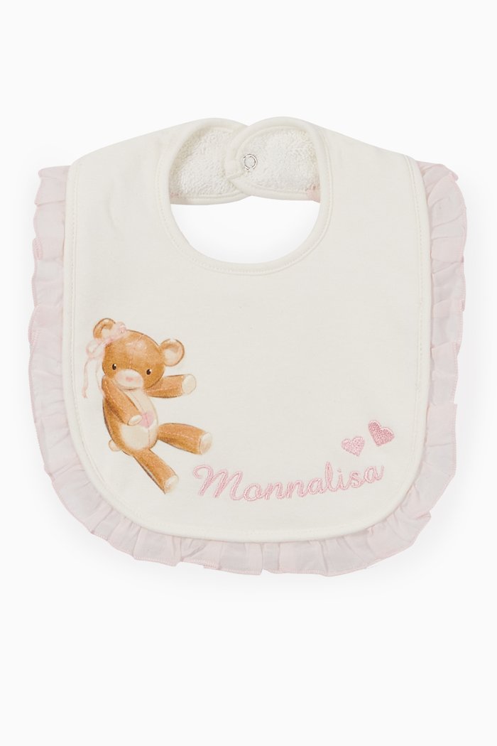 

Teddy Cotton Bib, Pink