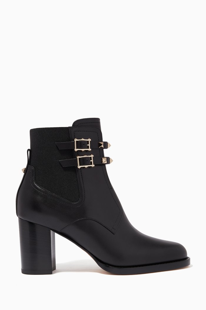 

Valentino Garavani Rockstud Ankle Boots in Leather, Black