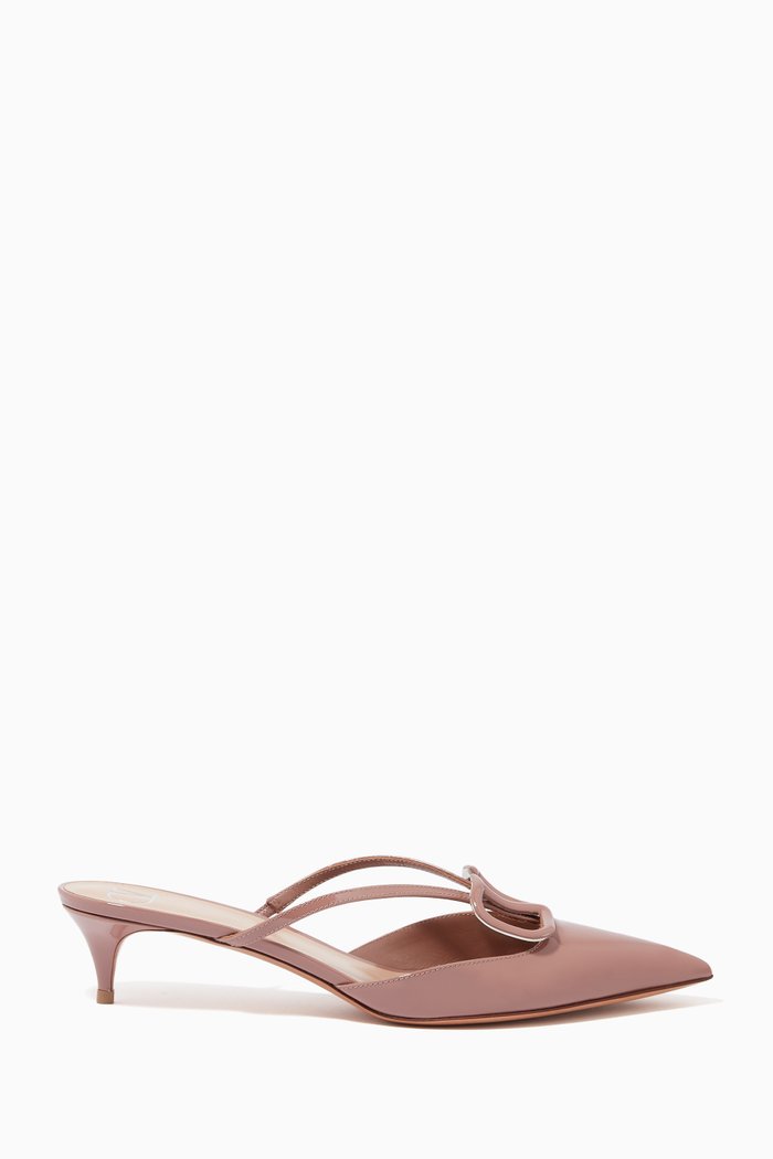

Valentino Garavani VLOGO Mules in Patent Leather, Neutral