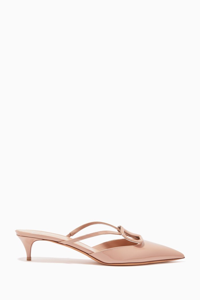 

Valentino Garavani VLOGO Mules in Patent Leather, Neutral