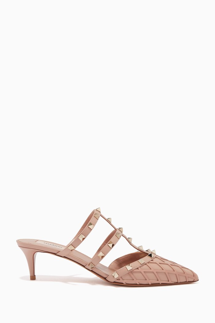 

Valentino Garavani Rockstud 50 Mules in Nappa, Neutral