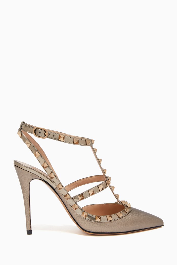 

Valentino Garavani Rockstud Pumps in Metallic Leather, Gold