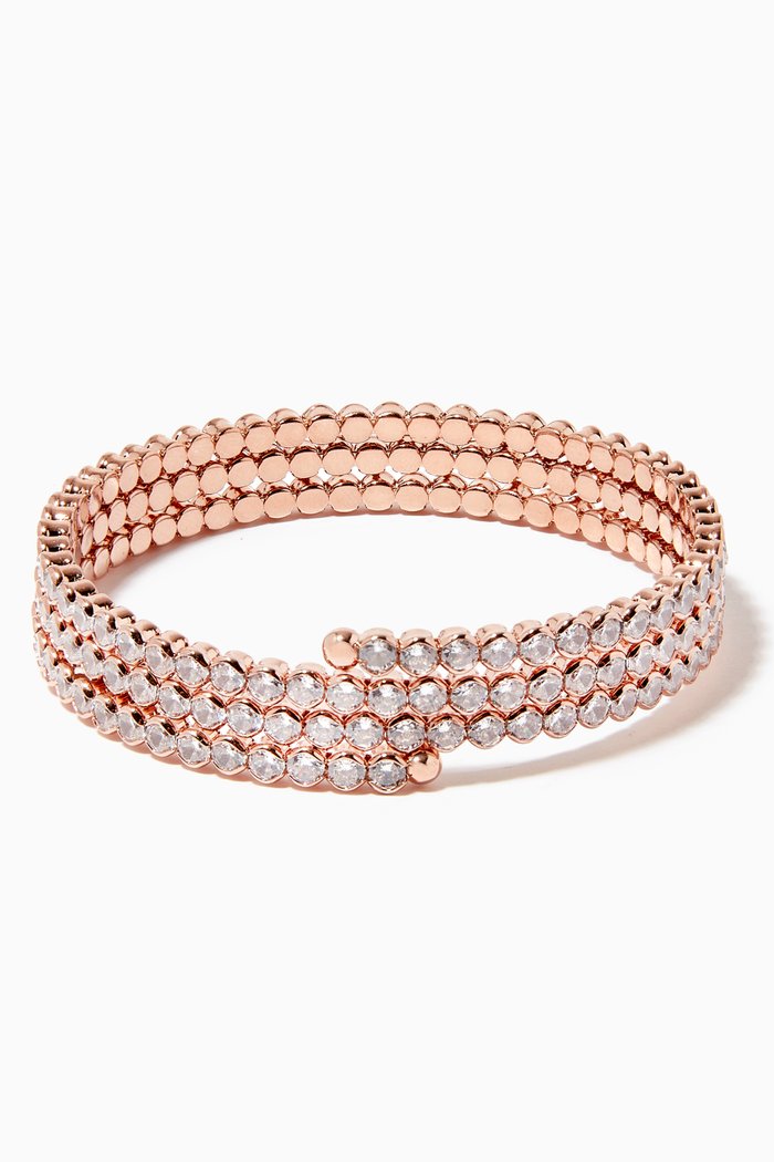 

Round Coil Triple Wrap Bracelet, Rose gold
