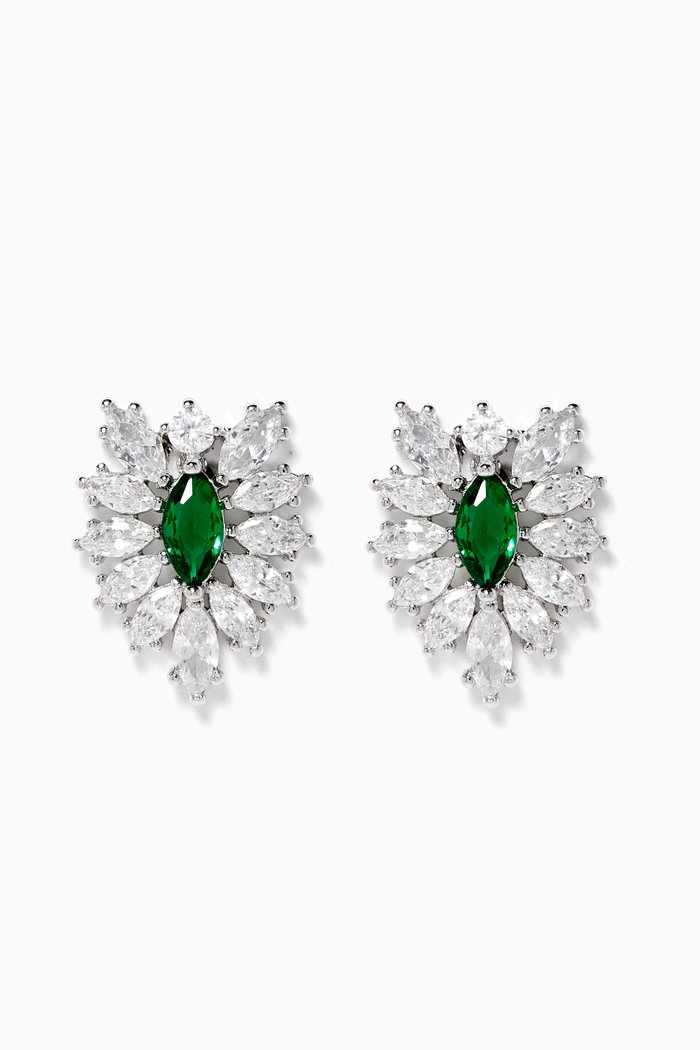 

Pear Cluster Earrings, Green