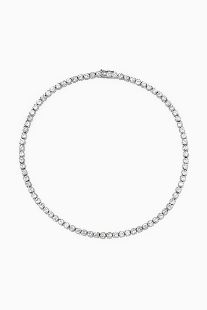 Classic Tennis Necklace, Silver